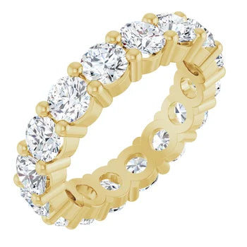 Diamond Wedding Rings 14K Yellow 14K Gold Prong-Set 4.00 ctw Lab-Grown Diamond Eternity Band