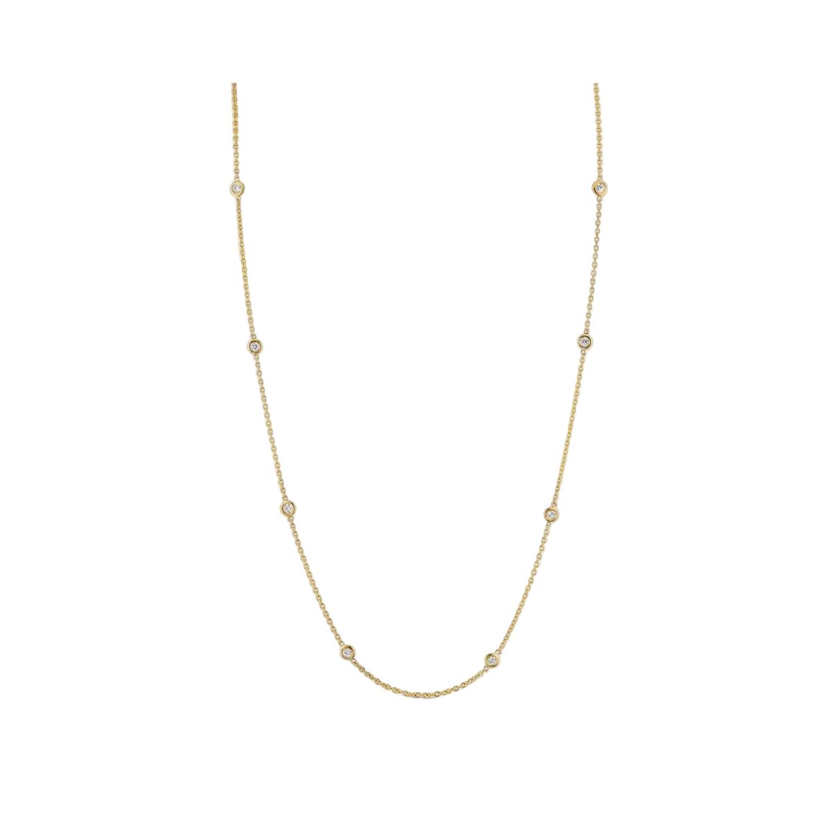Diamond Jewelry Collections 14KY 14K Yellow Gold 0.80 ctw Lab-Grown Diamond By-the-Yard Necklace