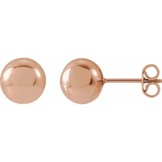 Gold Fashion Jewelry Rose Gold / 5-MM 14K Round Ball Earrings