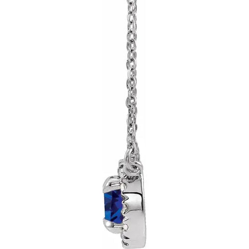 Load image 1 in gallery view. Gemstone Jewelry 14K White Sapphire and Diamond Necklace