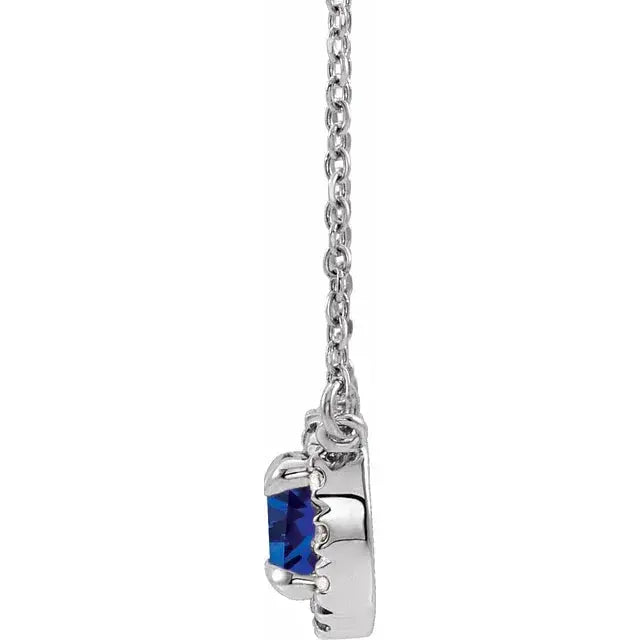 Gemstone Jewelry 14K White Sapphire and Diamond Necklace