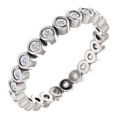 Load image 1 in gallery view. 14K White 0.40 ctw Bezel Set Eternity Band