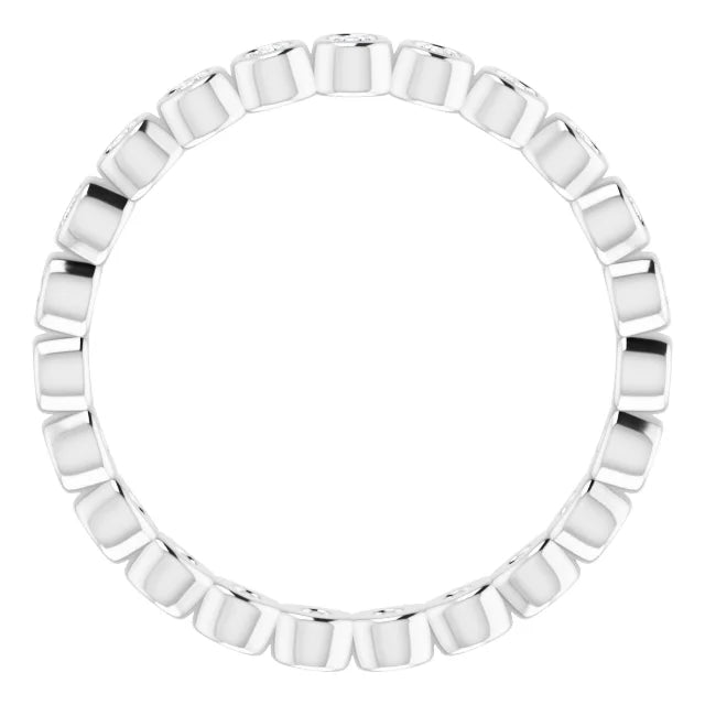 14K White 0.40 ctw Bezel Set Eternity Band