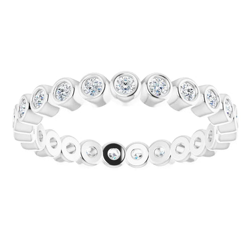 Load image 1 in gallery view. 14K White 0.40 ctw Bezel Set Eternity Band