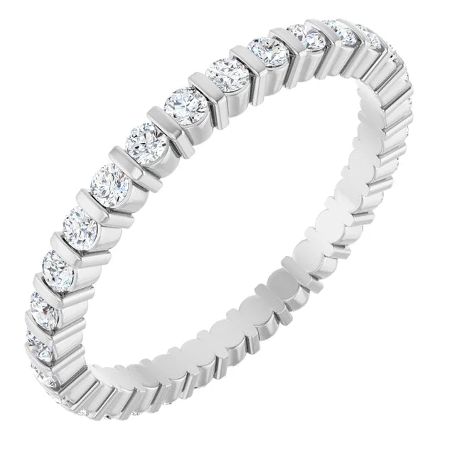 14K White 1/2 CTW Lab-Grown Diamond Eternity Band - Farsi Jewelers
