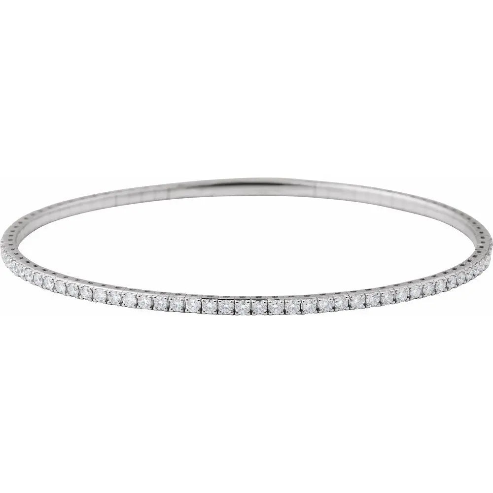 Diamond Jewelry Collections 14K White 1.89 ctw Lab-Grown Diamond Flex-Bracelet