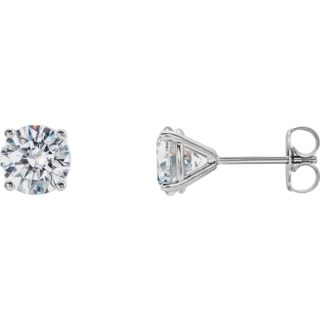 Diamond Jewelry Collections 14K White Martini Stud Earrings - 3.04 ctw Lab-Grown Diamond