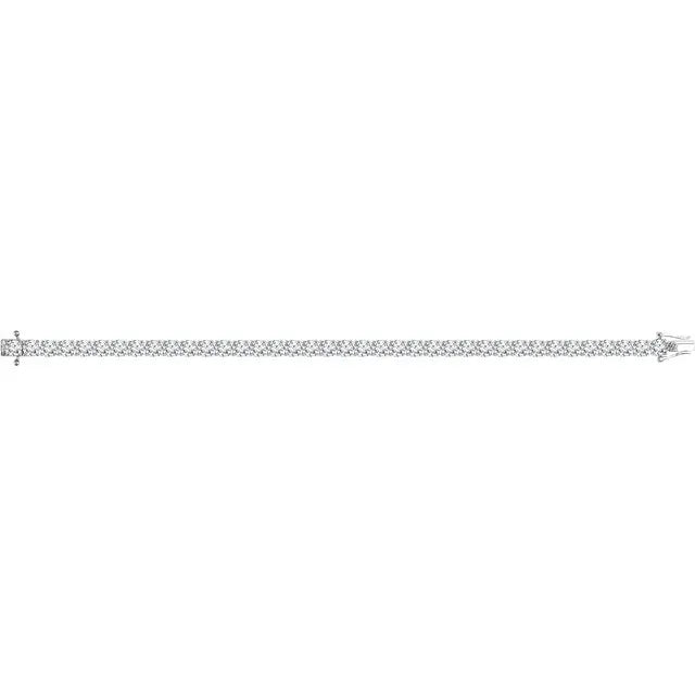 Diamond Jewelry Collections 14K White 3.80 ctw Lab-Grown Diamond Tennis Bracelet