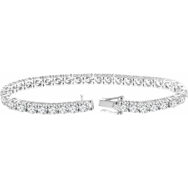 Diamond Jewelry Collections 14K White 8 ctw Lab-Grown Diamond Tennis Bracelet