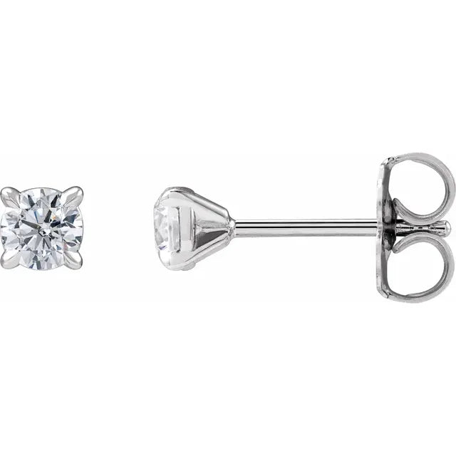 Diamond Jewelry Collections 1/3 ctw 14K White Gold Lab-Grown Diamond 4-Prong Stud Earrings