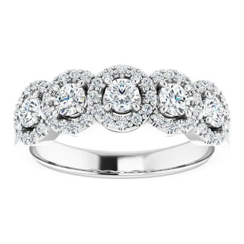 Load image 1 in gallery view. Diamond Jewelry Collections 14K White Lab-Grown Diamond & Natural Diamond Ring