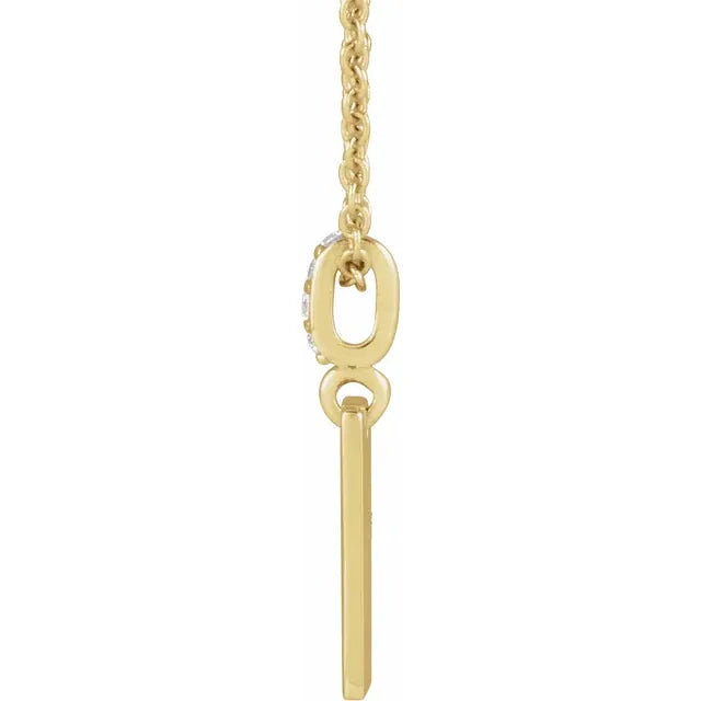 14K Yellow .04 CTW Natural Diamond Engravable Pendant - Farsi Jewelers