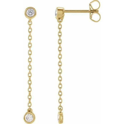 Load image 1 in gallery view. Diamond Jewelry Collections 14K Yellow 0.25 ctw Lab-Grown Diamond Chain Earrings