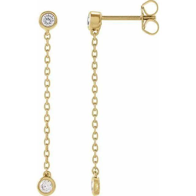 Diamond Jewelry Collections 14K Yellow 0.25 ctw Lab-Grown Diamond Chain Earrings