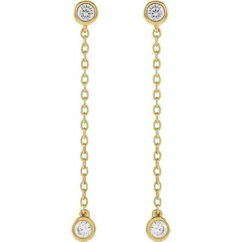 Load image 1 in gallery view. Diamond Jewelry Collections 14K Yellow 0.25 ctw Lab-Grown Diamond Chain Earrings