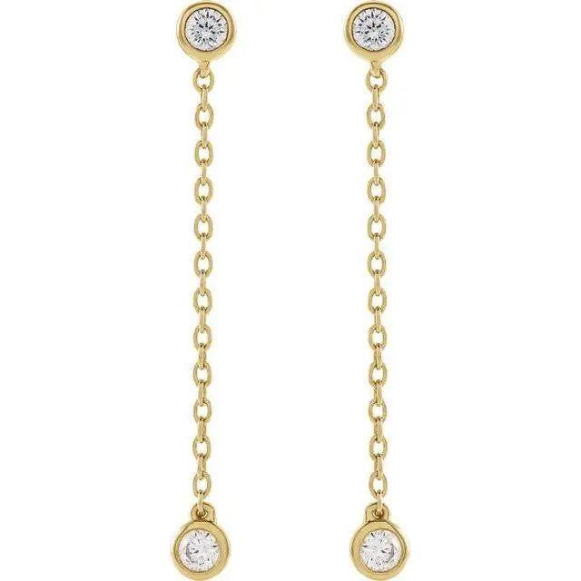 Diamond Jewelry Collections 14K Yellow 0.25 ctw Lab-Grown Diamond Chain Earrings