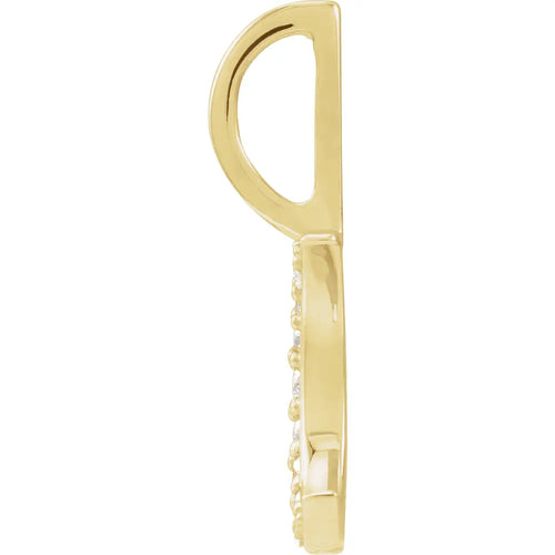 Load image 1 in gallery view. 14K Yellow .07 ctw Diamond Crescent Moon Pendant