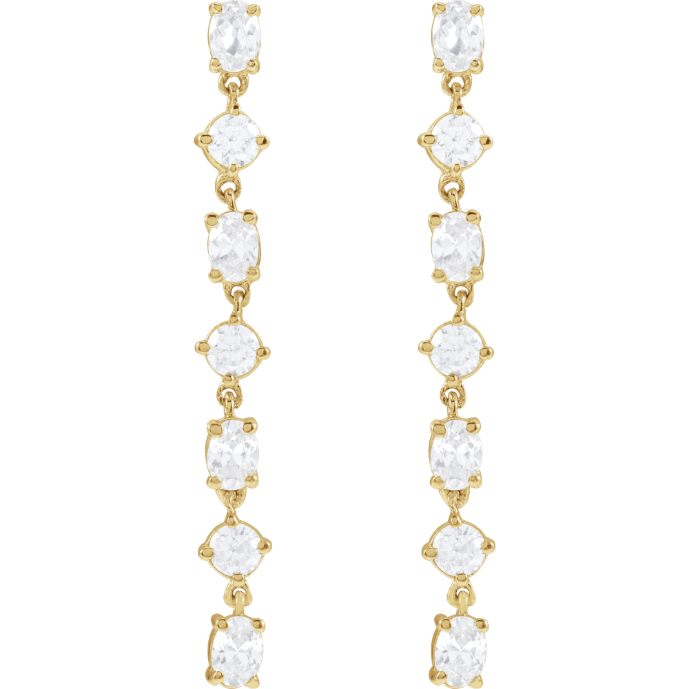 Diamond Jewelry Collections 14K Yellow 1.20 ctw Lab-Grown Diamond Dangle Earrings