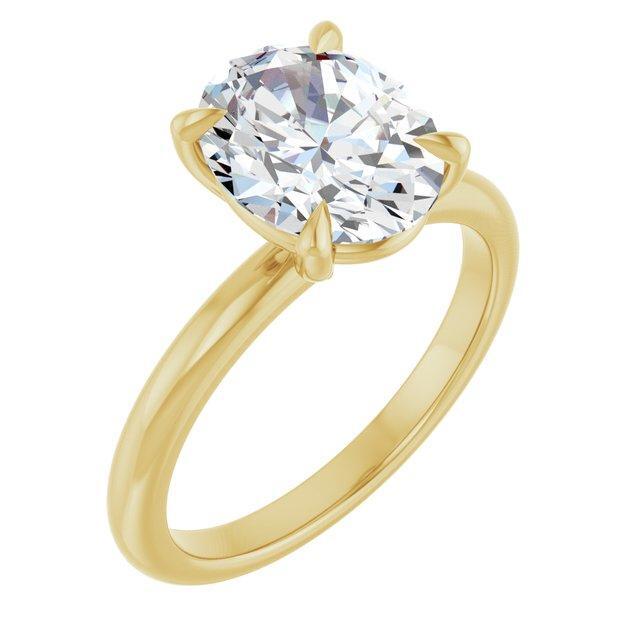 14K Yellow 2CT Oval shape Lab Diamond Engagement Ring (Mounting Only) - Farsi Jewelers