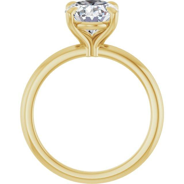 14K Yellow 2CT Oval shape Lab Diamond Engagement Ring (Mounting Only) - Farsi Jewelers