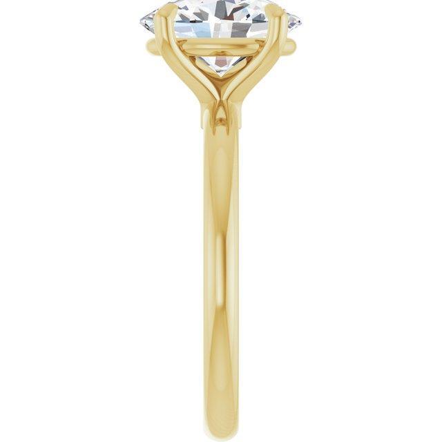 14K Yellow 2CT Oval shape Lab Diamond Engagement Ring (Mounting Only) - Farsi Jewelers