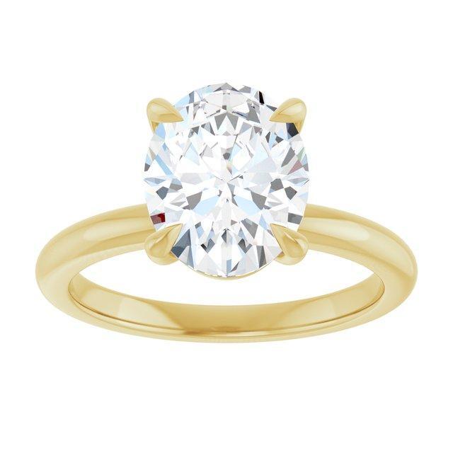 14K Yellow 2CT Oval shape Lab Diamond Engagement Ring (Mounting Only) - Farsi Jewelers
