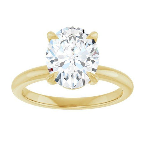 Load image 1 in gallery view. 14K Yellow 2CT Oval shape Lab Diamond Engagement Ring (Mounting Only) - Farsi Jewelers
