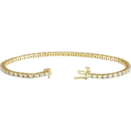 Load image 1 in gallery view. 14K Yellow 3.24 ctw Lab Grown Diamond Tennis Bracelet