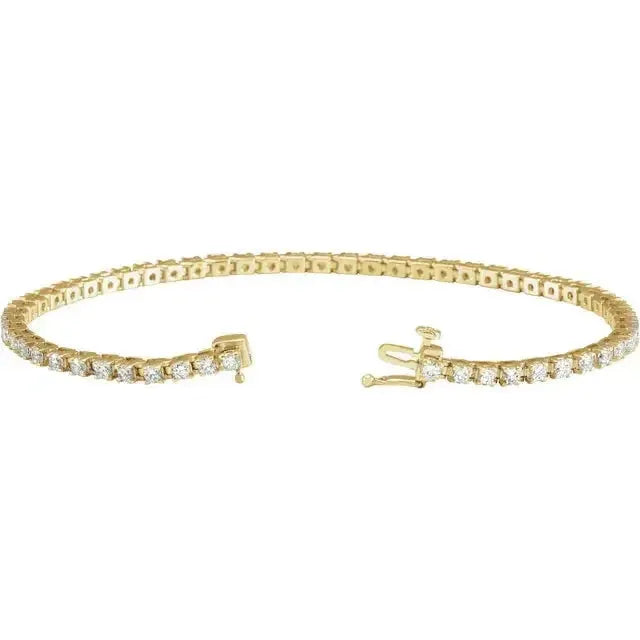 14K Yellow 3.24 ctw Lab Grown Diamond Tennis Bracelet