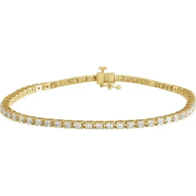 14K Yellow 3.24 ctw Lab Grown Diamond Tennis Bracelet
