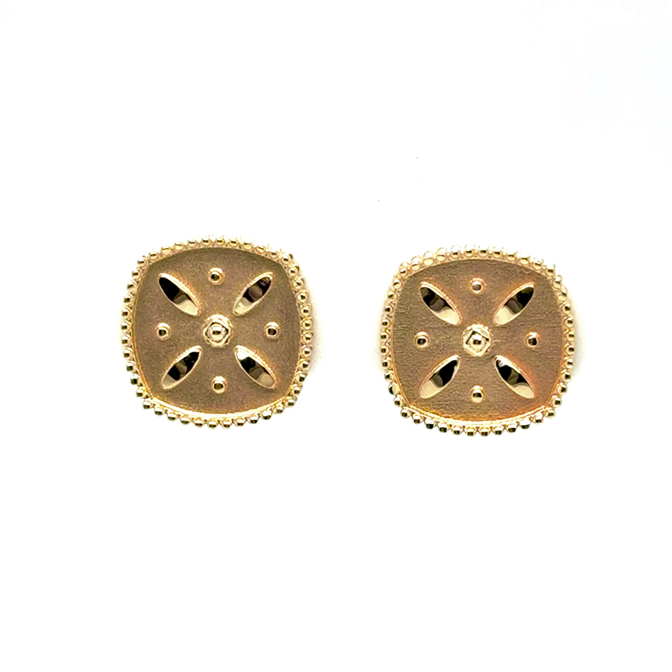 14KY Gold Derafsh Kaviani Earring W/Friction Back Post - Farsi Jewelers