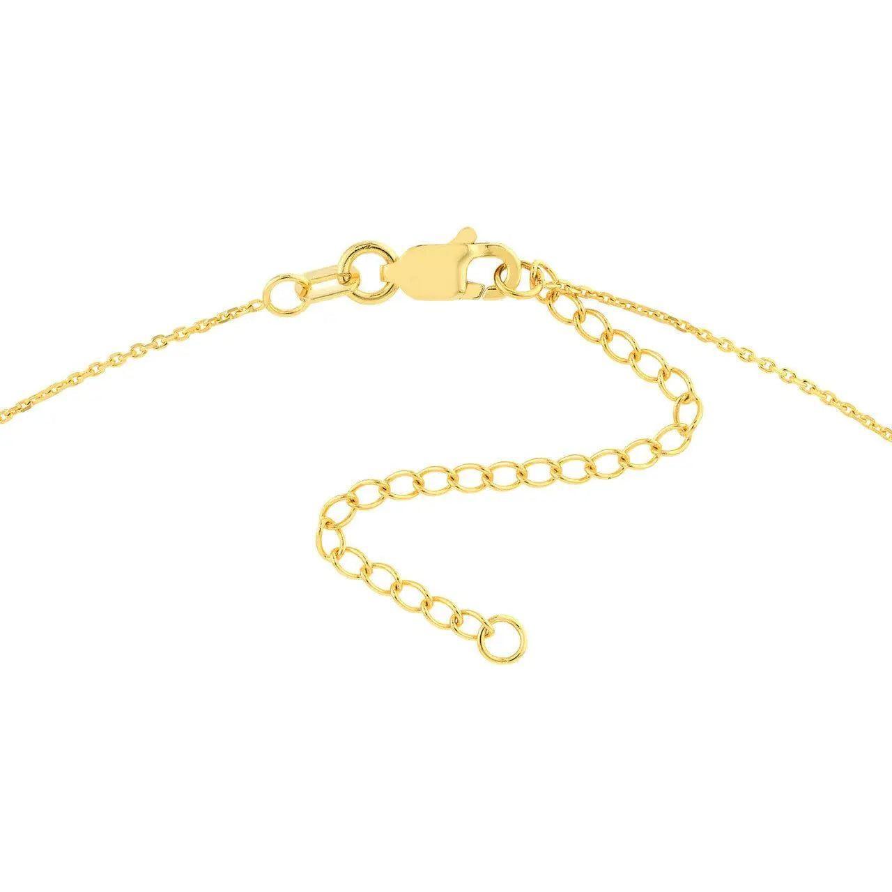 14K Gold 1/15 ctw Diamond Dangle Bezel Station Necklace