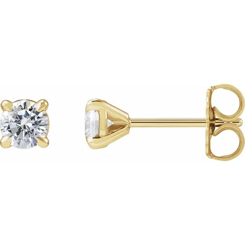 Load image 1 in gallery view. Diamond Jewelry Collections 1/5 ctw 14K Yellow Lab-Grown Diamond 4-Prong Stud Earrings