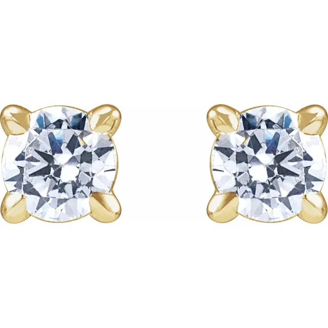 Diamond Jewelry Collections 14K Yellow Lab-Grown Diamond 4-Prong Stud Earrings