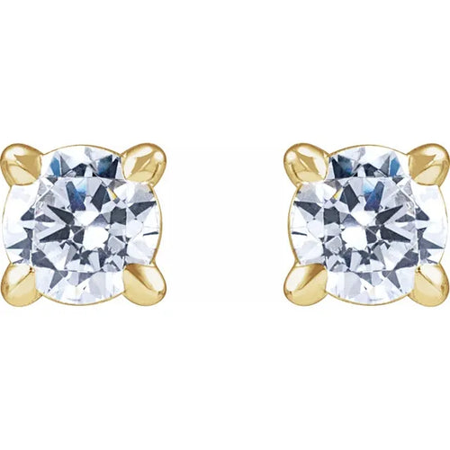 Load image 1 in gallery view. Diamond Jewelry Collections 14K Yellow Lab-Grown Diamond 4-Prong Stud Earrings