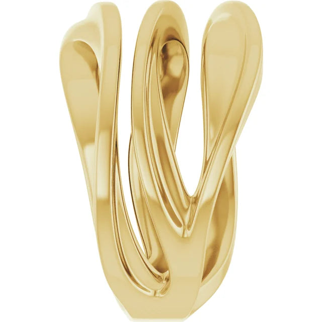 14K Yellow Negative Space -Multi Row Ring -