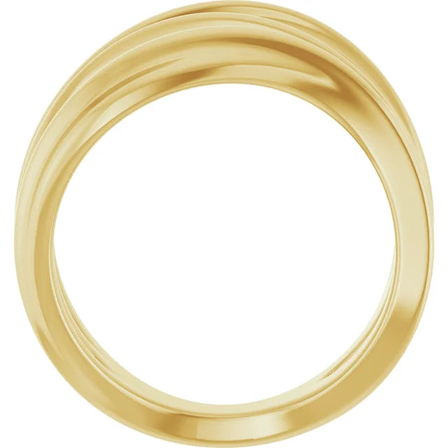 14K Yellow Negative Space -Multi Row Ring -