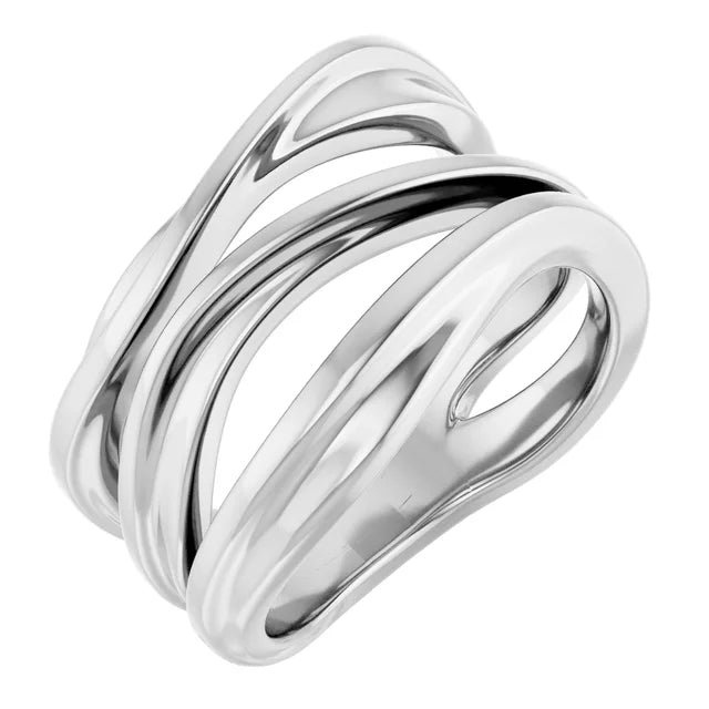 14K Yellow Negative Space -Multi Row Ring -