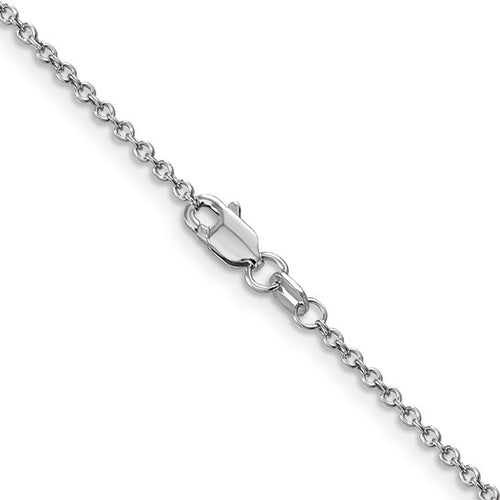 Load image 1 in gallery view. 14K White Gold Chain -1.4mm Round Open Link Cable