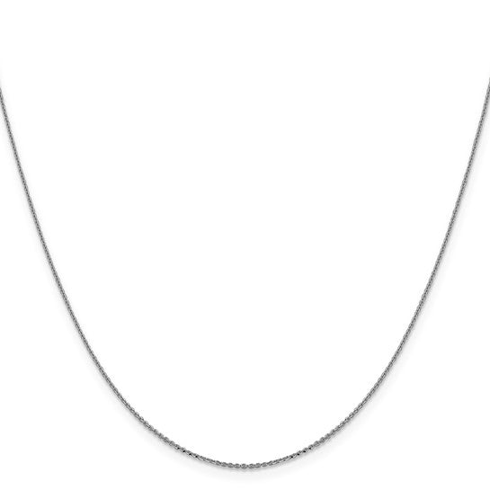 Gold Fashion Jewelry 14K White 14K Gold Chain 1mm Solid cable 16 to 18 Adjustable