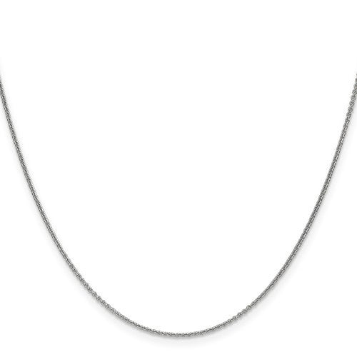 14K White Gold Chain - 1mm Solid  Cable
