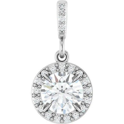 Load image 1 in gallery view. Diamond Jewelry Collections 14K White Gold 0.75 ctw Lab-Grown Diamond Halo Necklace