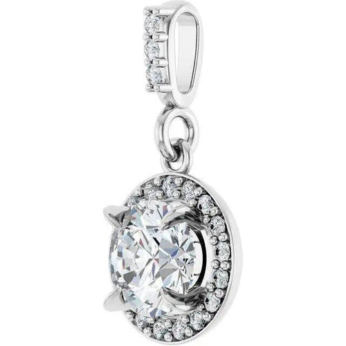 Load image 1 in gallery view. Diamond Jewelry Collections 14K White Gold 0.75 ctw Lab-Grown Diamond Halo Necklace