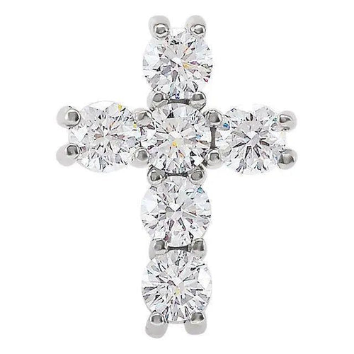 Load image 1 in gallery view. Diamond Jewelry Collections 14K White Gold Diamond Cross Pendant 0.50 ctw