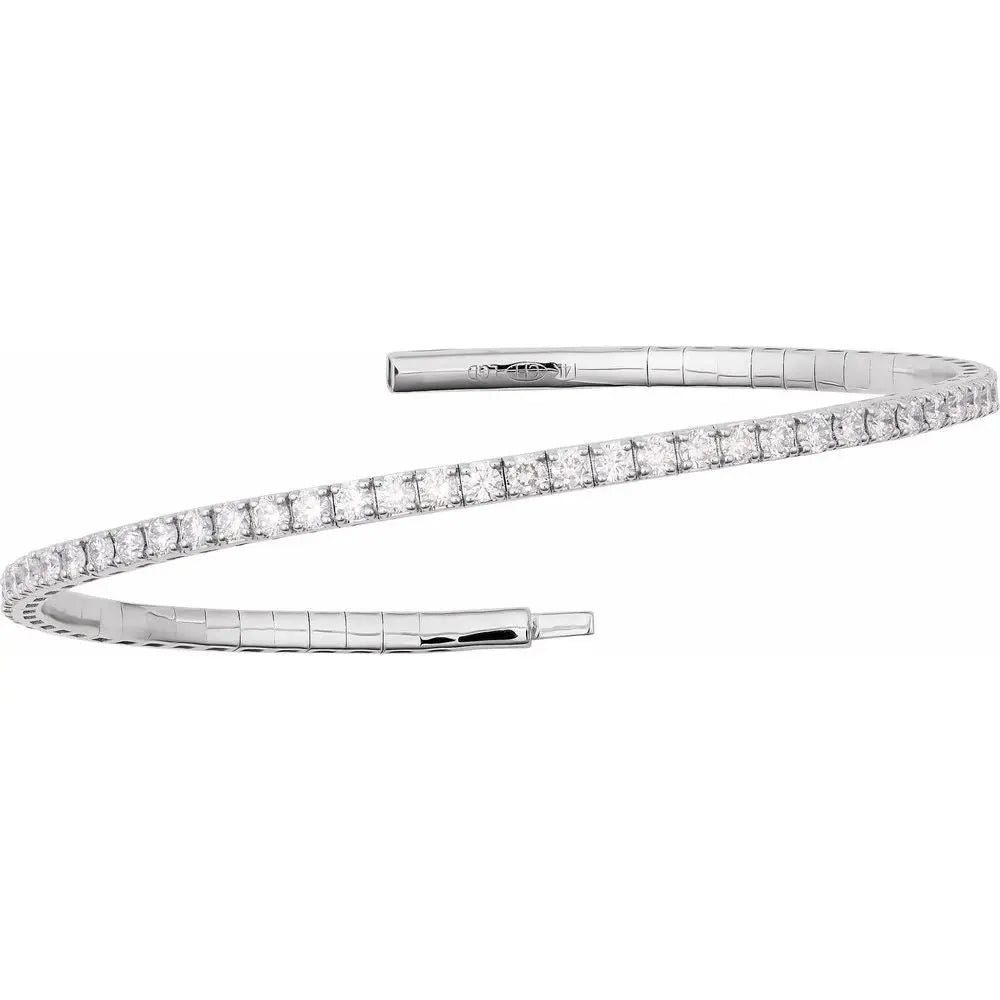 14KW Gold 1.89ctw Lab-Grown Diamond Flex-Bracelet - Farsi Jewelers