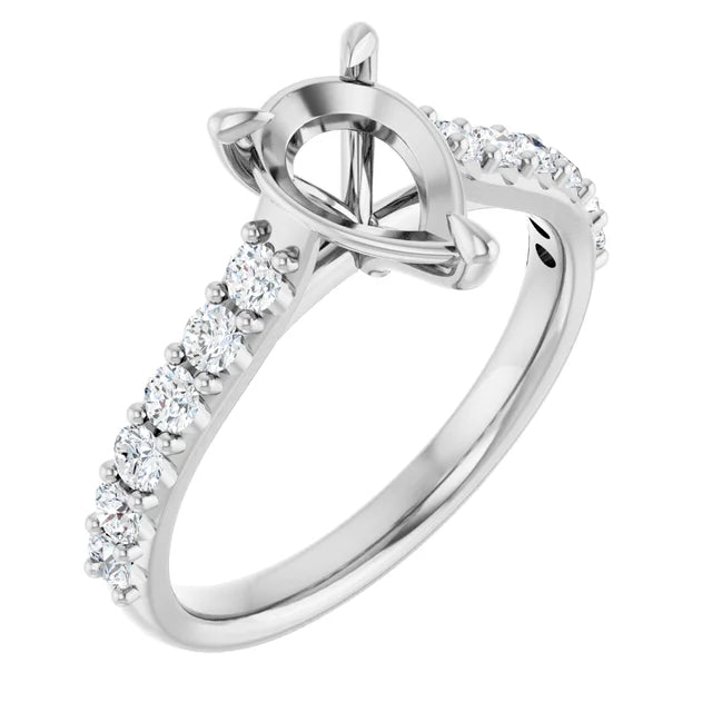 14KW Gold 2ct Pear Shape Lab-Grown Diamond Engagement Ring - Farsi Jewelers