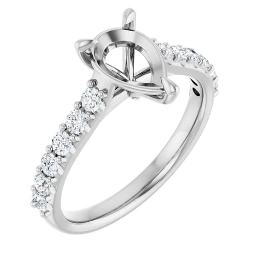 Load image 1 in gallery view. 14KW Gold 2ct Pear Shape Lab-Grown Diamond Engagement Ring - Farsi Jewelers
