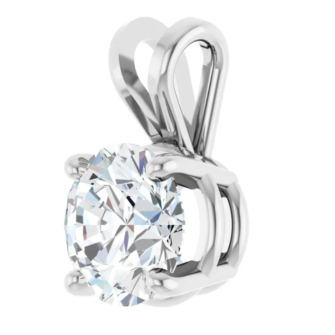 Diamond Jewelry Collections 14K White Gold 1 ct Lab-Grown Round Diamond Pendant