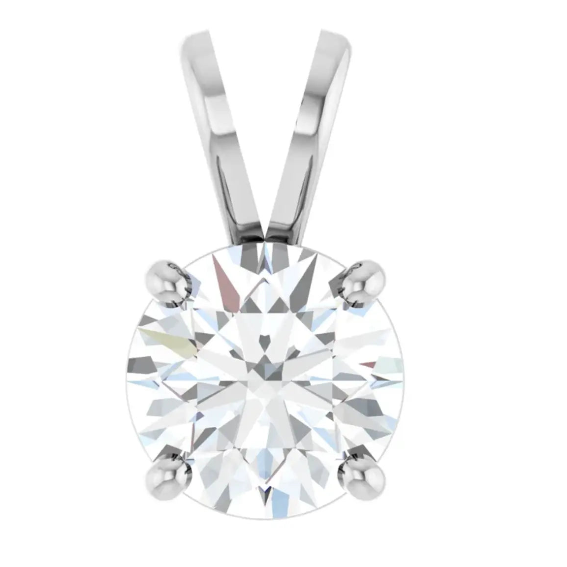Diamond Jewelry Collections 14K White Gold 1 ct Lab-Grown Round Diamond Pendant