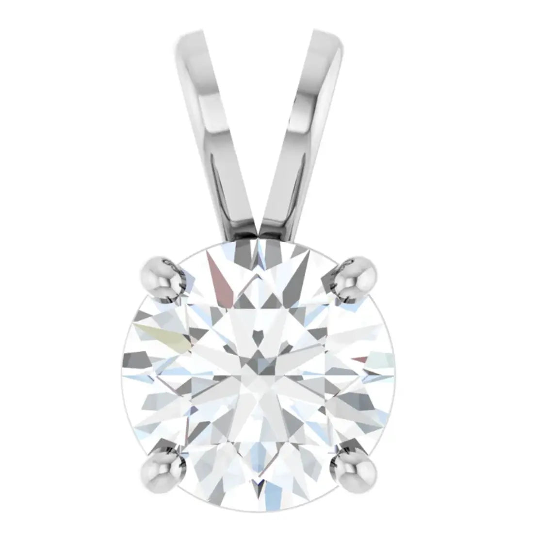 14KW Pendant 1-ct LG-RB Diamond w/chain - Farsi Jewelers